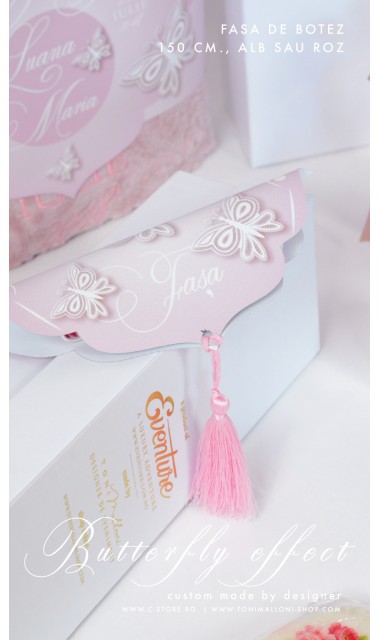 Trusou de botez brodat pentru fetite cu fluturasi, Butterfly Effect 2